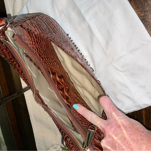 NWOT BRAHMIN SMALL BEKKA SHOULDER BAG HANDBAG PECAN MELBOURNE Retail $295 - Picture 9 of 13